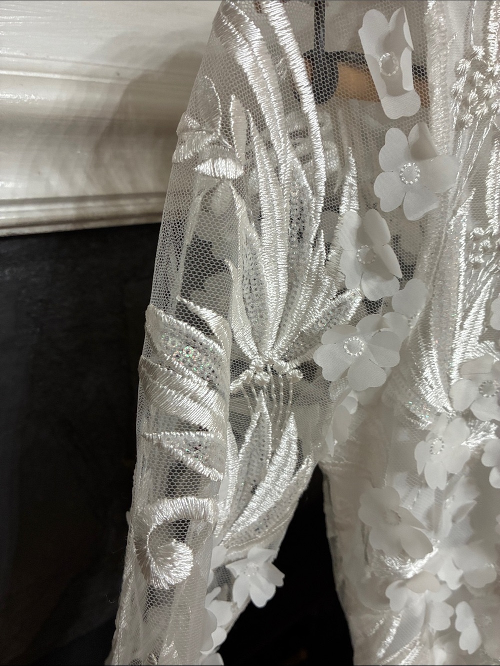 Fashion Nova White Embroidered Lace Jumpsuit Romper - Picture 6 of 16